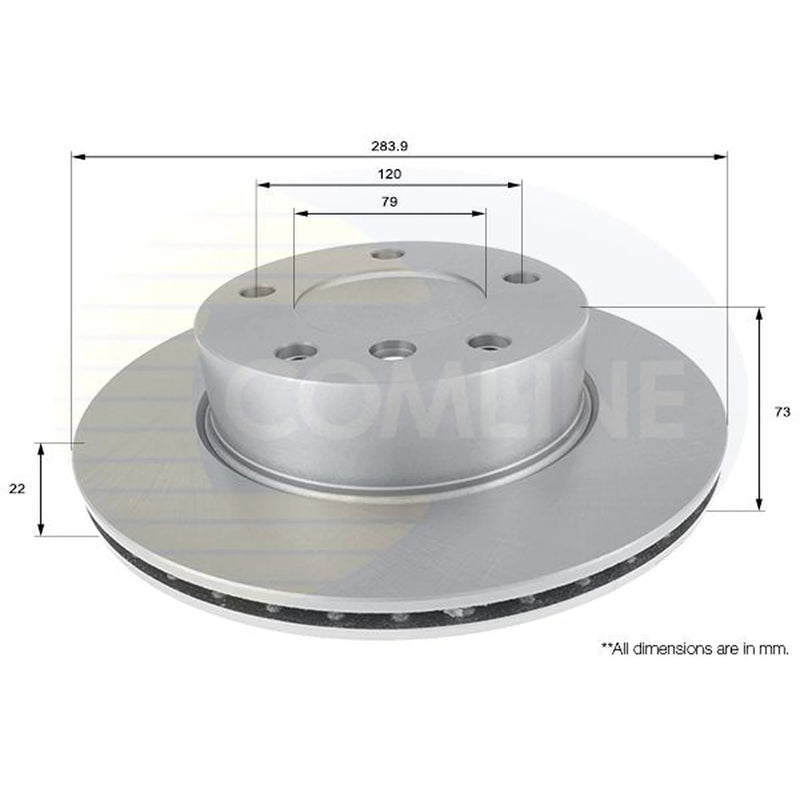 Comline 2 x Internally Vented Front Brake Discs ADC1716V