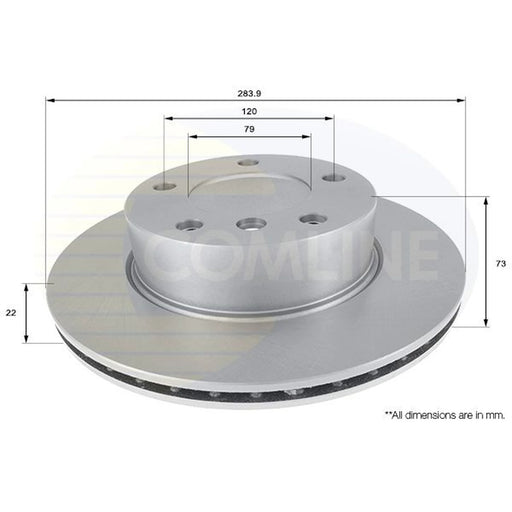 Comline 2 x Internally Vented Front Brake Discs ADC1716V