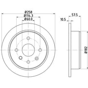 DON 2 x Solid Rear Brake Discs PCD11922