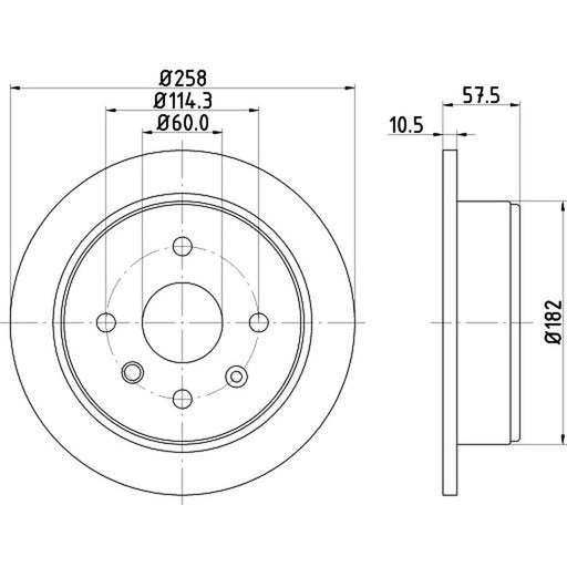 DON 2 x Solid Rear Brake Discs PCD11922