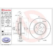 Brembo 2 x Internally Vented Front Brake Discs 09.A717.11