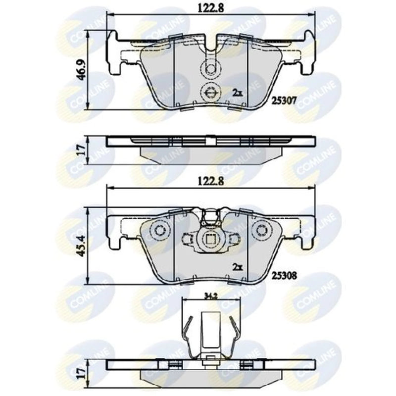 Comline 4 x Rear Brake Pad Set CBP02131