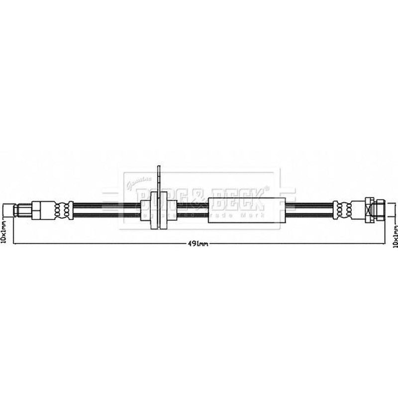Borg & Beck Brake Hydraulic Hose Line Rear Left BBH7955