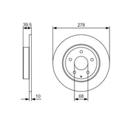 Bosch 2 x Solid Rear Brake Discs 0 986 479 C22