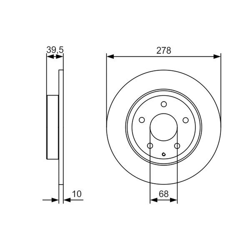 Bosch 2 x Solid Rear Brake Discs 0 986 479 C22