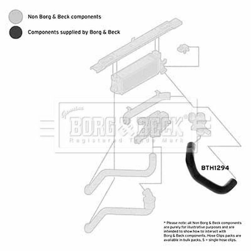 Borg & Beck Intercooler Turbo Charge Air Hose BTH1294