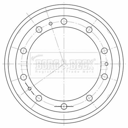 Borg & Beck Brake Drum Assembly Rear BBR32530