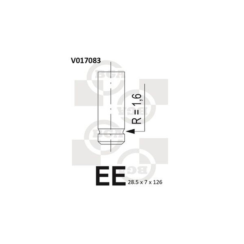 BGA Engine Exhaust Valve 28mm Head V017083