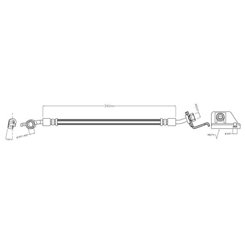 Juratek Brake Hydraulic Hose Line Rear Left JBH1641L