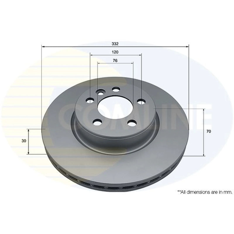 Comline 2 x Solid Front Brake Discs ADC5346V
