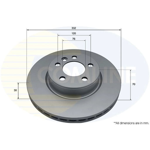 Comline 2 x Solid Front Brake Discs ADC5346V