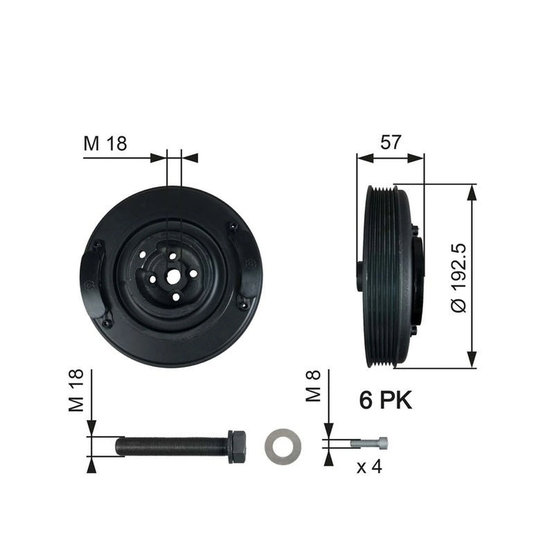 Gates Crank Shaft Belt Pulley TVD1033A