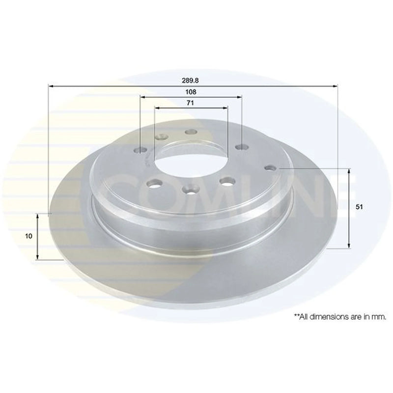 Comline 2 x Solid Rear Brake Discs ADC1549