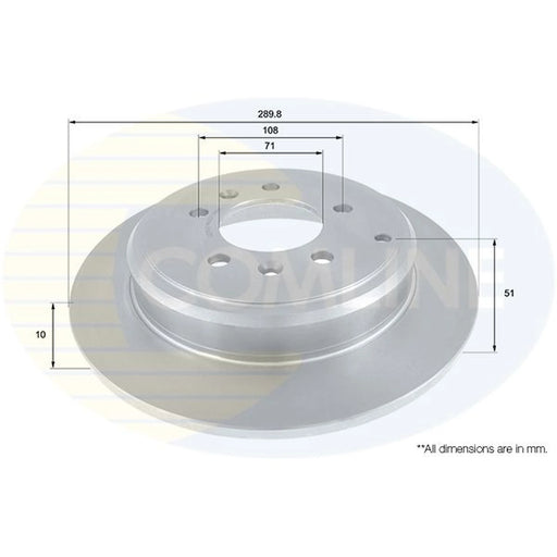 Comline 2 x Solid Rear Brake Discs ADC1549
