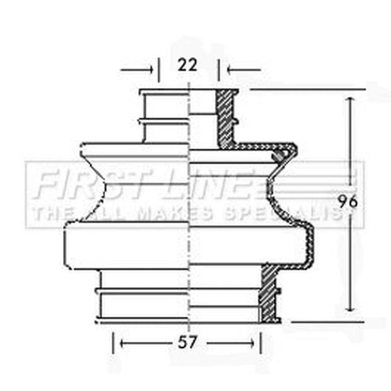 First Line Drive Shaft Bellow Kit Rear Left FCB2305