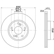 DON 2 x Internally Vented Front Brake Discs PCD13592