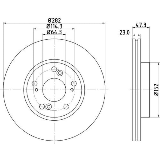 DON 2 x Internally Vented Front Brake Discs PCD13592
