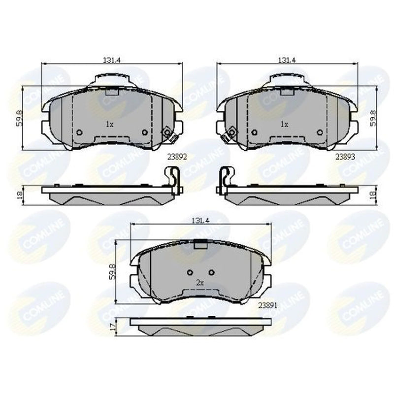 Comline 4 x Front Brake Pad Set CBP31774