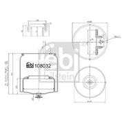 Febi Air Suspension Bellow 230mm Front Right 108032