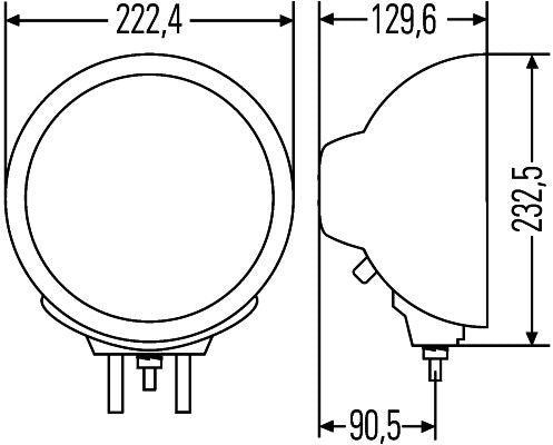 Hella High Beam Headlight Right 1F8 007 560-011 187-101-2677