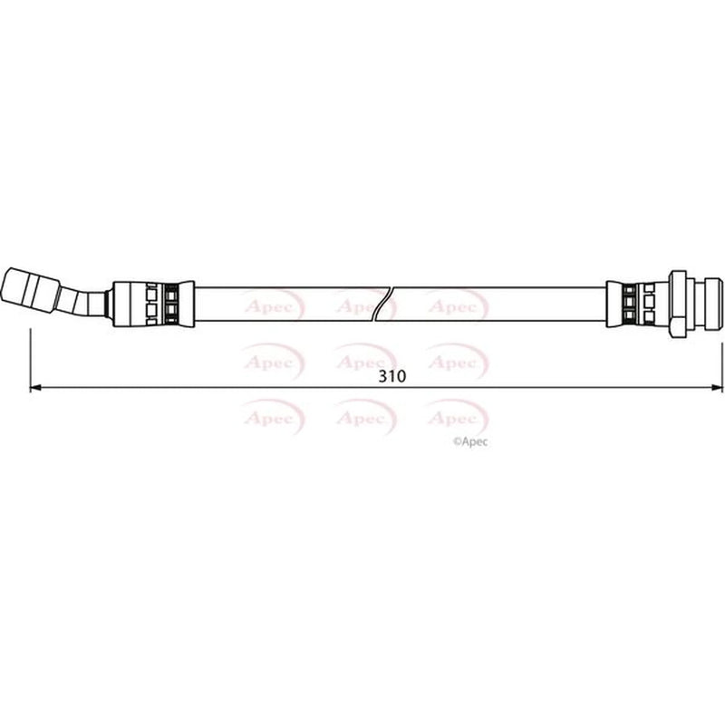 Apec Brake Hydraulic Hose Line Rear Right HOS4016