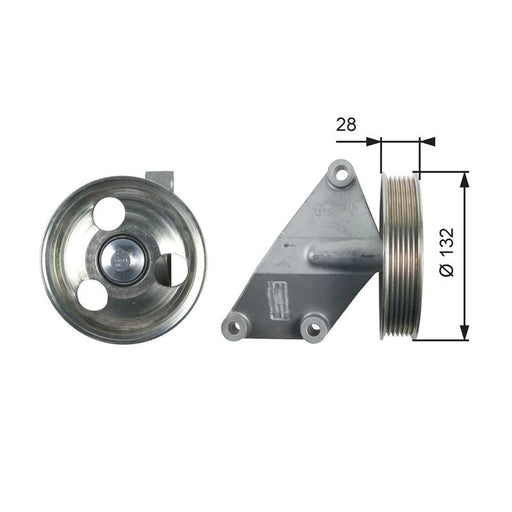 Gates V-Ribbed Belt Deflection/Guide Pulley T36428