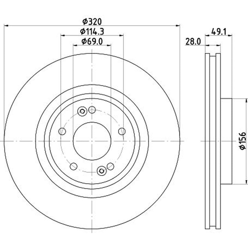 DON 2 x Internally Vented Front Brake Discs PCD21191
