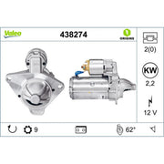 Valeo Starter Motor 12V 2.2kW 9 Teeth 438274