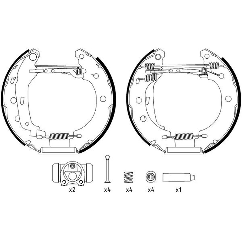 Mintex Brake Shoe Set Axle Kit MSP145