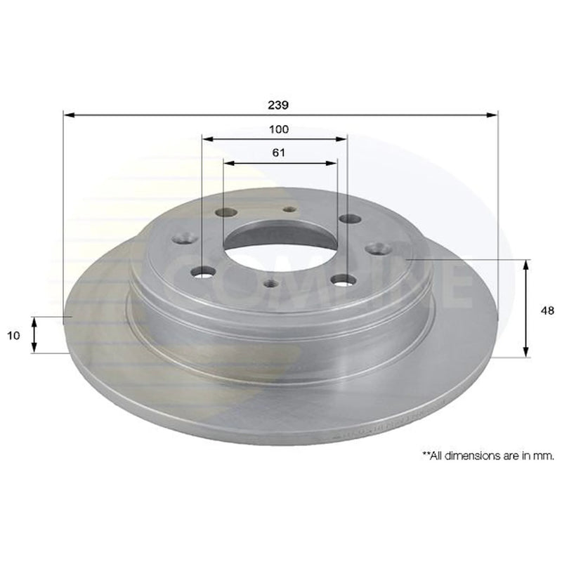 Comline 2 x Solid Rear Brake Discs ADC0518