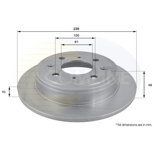 Comline 2 x Solid Rear Brake Discs ADC0518