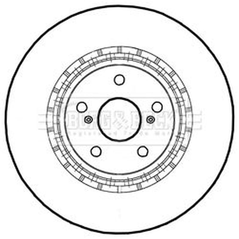 Borg & Beck 2 x Vented Front Brake Discs BBD5229