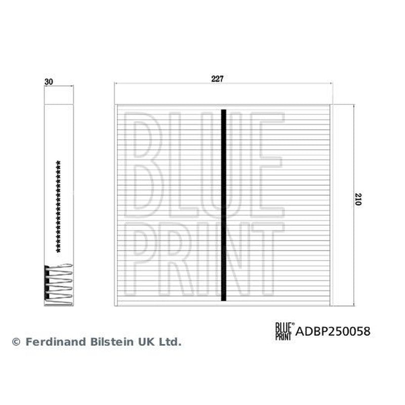 Blue Print Cabin Air Filter (Pollen Filter) ADBP250058