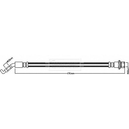 Borg & Beck Brake Hydraulic Hose Line Rear Left BBH8426