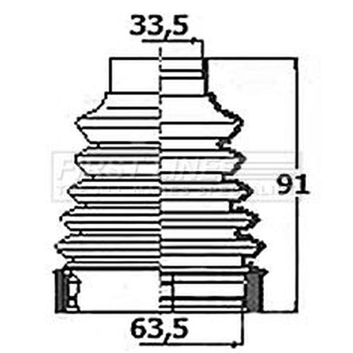 First Line Drive Shaft Bellow Kit Front Left Thermoplast FCB6140