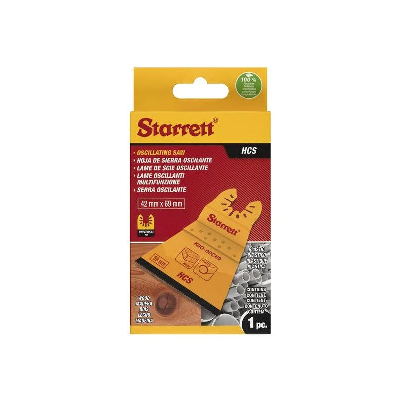 Starrett KSO-00C69 Flat-sided HCS Oscillating Blade 69 x 42mm x 18 TPI