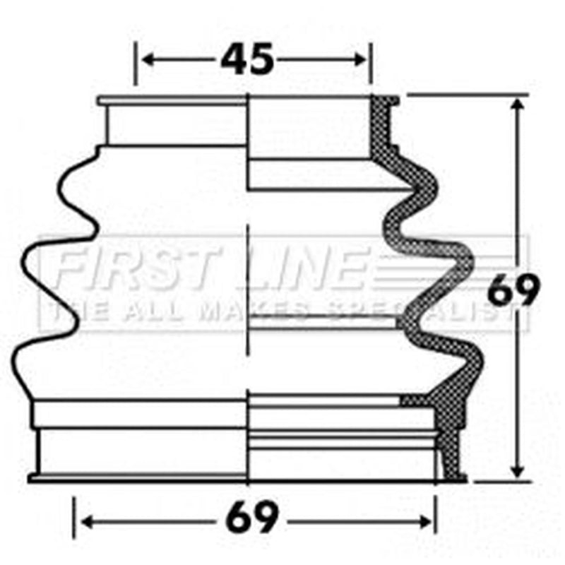 First Line Drive Shaft Bellow Kit Rear Left FCB2885
