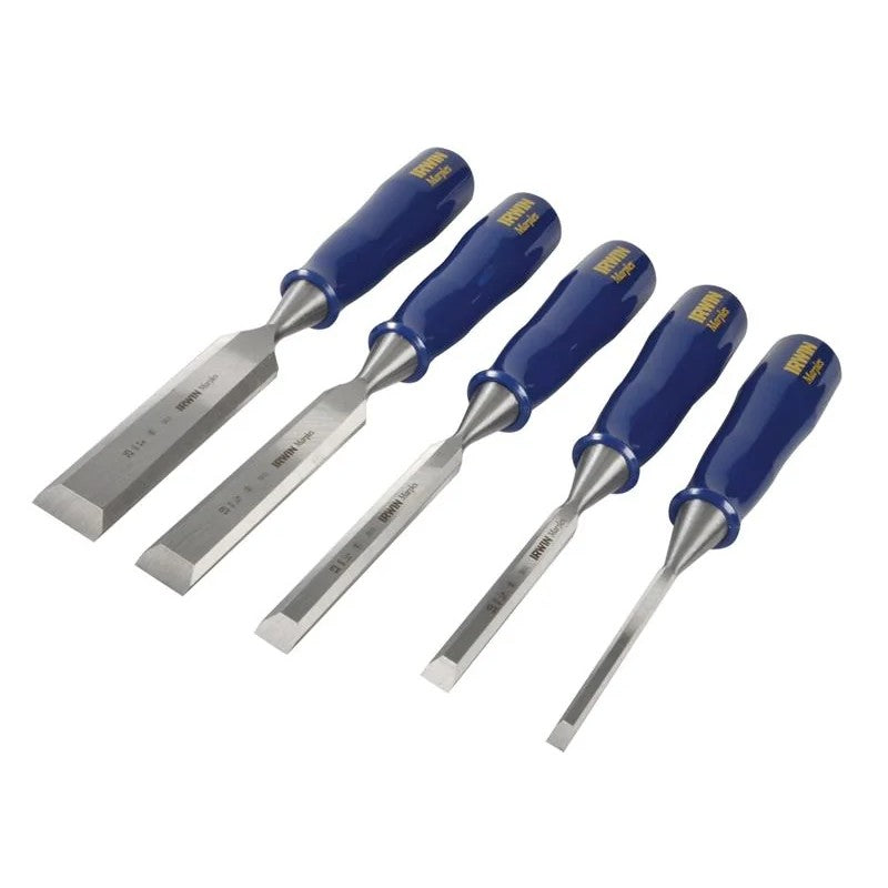 IRWIN® Marples® M444 Bevel Edge Chisel Blue Chip Handle Set, 5 Piece - TM444/S5