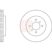 Apec 2 x Vented Front Brake Discs DSK2064