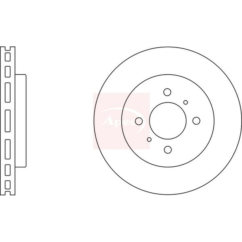 Apec 2 x Vented Front Brake Discs DSK2064