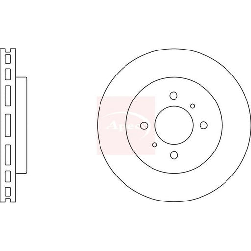 Apec 2 x Vented Front Brake Discs DSK2064