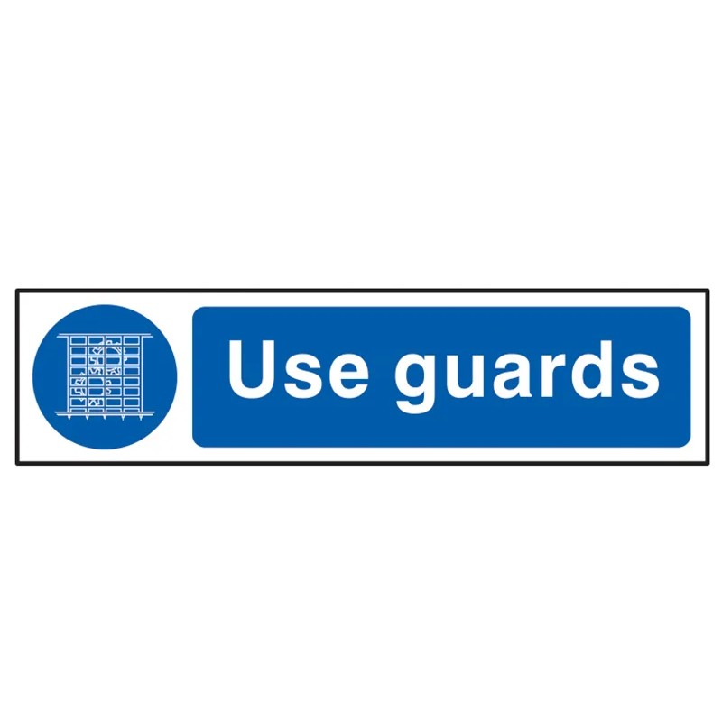 Scan Use Guards - PVC Sign 200 x 50mm - 5003