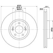 DON 2 x Internally Vented Front Brake Discs PCD13181