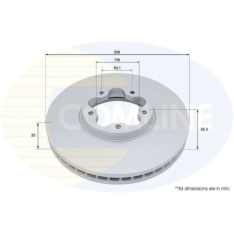 Comline 2 x Front Brake Discs ADC5069V