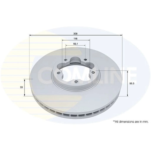 Comline 2 x Front Brake Discs ADC5069V
