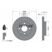 Textar 2 x Vented Front Brake Discs 92036203