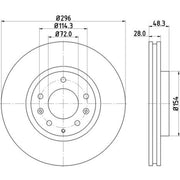 DON 2 x Internally Vented Front Brake Discs PCD12322