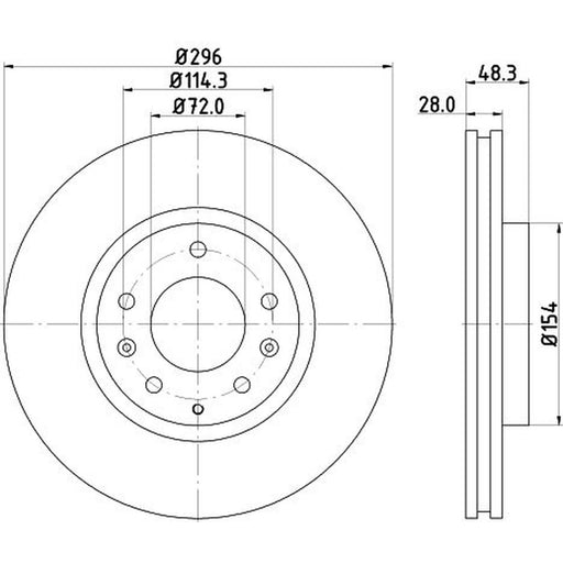 DON 2 x Internally Vented Front Brake Discs PCD12322