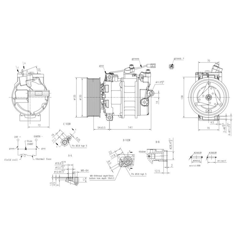 Hella Air Conditioning Compressor 8FK 366 200-011