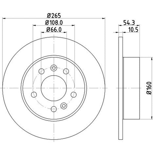 DON 2 x Solid Rear Brake Discs PCD14422